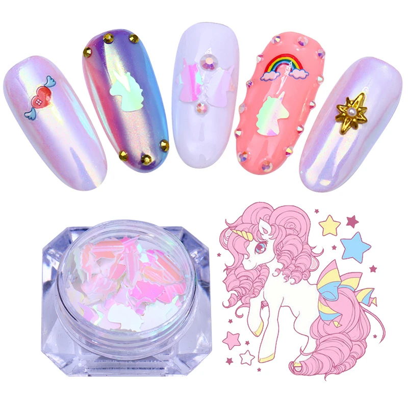 BORN PRETTY AB Цвет ногтей блестки Розовый Радужный дизайн украшение Nailart УФ гель