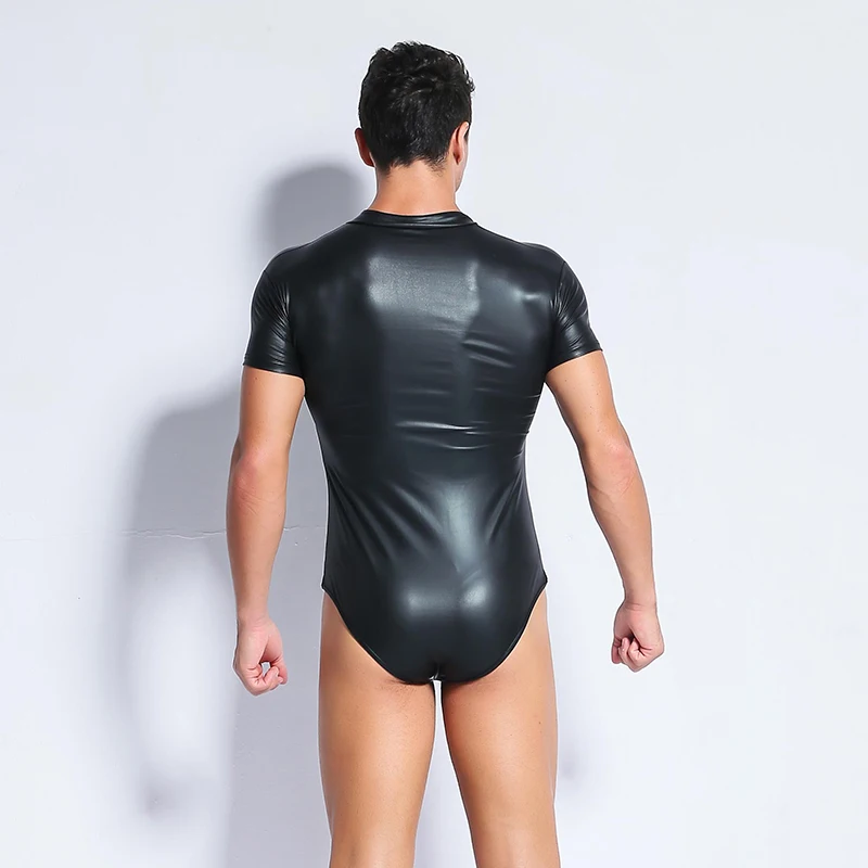 Новинка сексуальное мужское нижнее белье M 4XL из лакированной кожи цельный