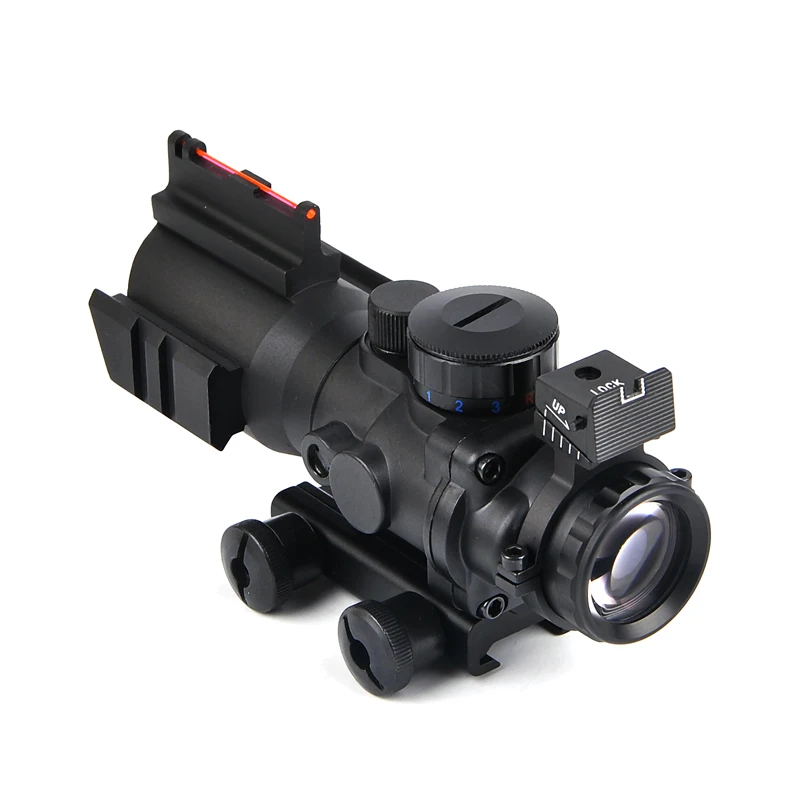 4X32 Acog тактический оптический прицел красный и зеленый и синий W/Tri-Illuminated сетка волокно прицел для охотничьих прицелов