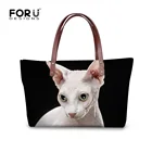 FORUDESIGNSженские сумки канадская безволосая кошка печать женские сумки через плечо кошачьи вентиляторы большая женская черная сумка-мессенджер