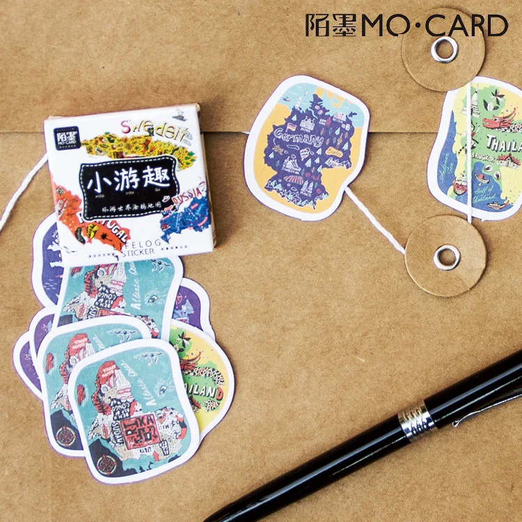 45 шт./упак. дорожные карты по всему миру наклейки на этикетки Декоративные