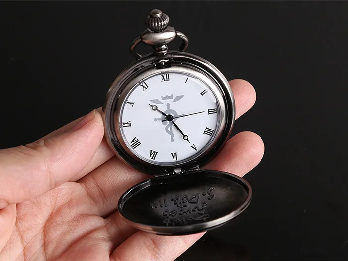Fashion personality anime peripheral steel fullmetal alchemist pocket watch necklace three-piece sets of gray snake | Наручные часы