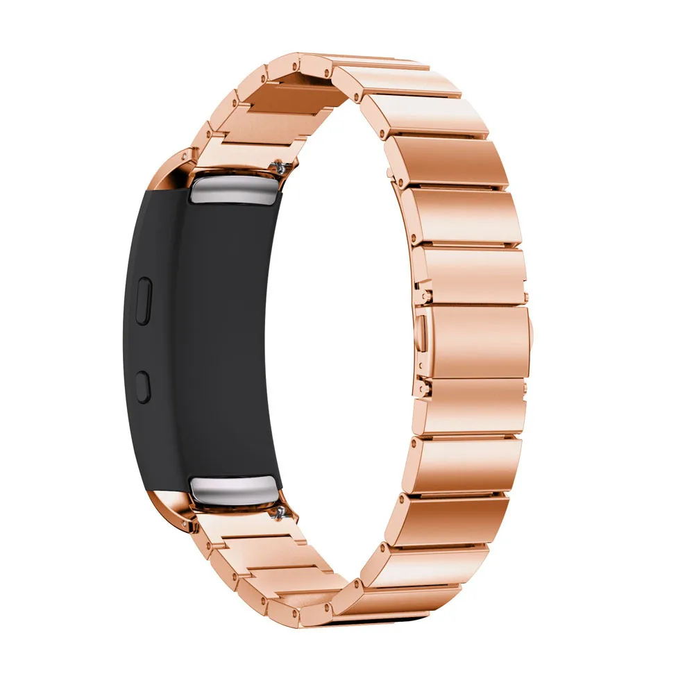 Rose gold Ремешок из нержавеющей стали для samsung gear Fit 2/2 Pro, умные часы, металлический сменный браслет на запястье, ремешок со съемным инструментом - Цвет ремешка: Rose gold