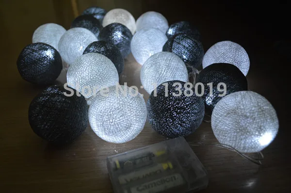 Светодиодная гирлянда с хлопковыми шариками на батарейках 20 шт./компл.