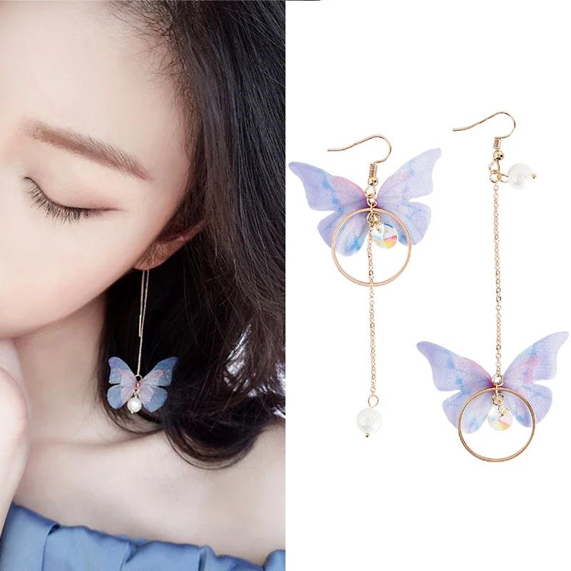 Корейские Ретро Асимметричные серьги с имитацией жемчуга модные круглые цветами