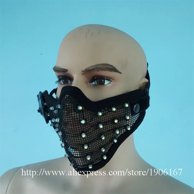 Светодиодная светящаяся маска для вечеринки Хэллоуина DJ-клуба Рождественское