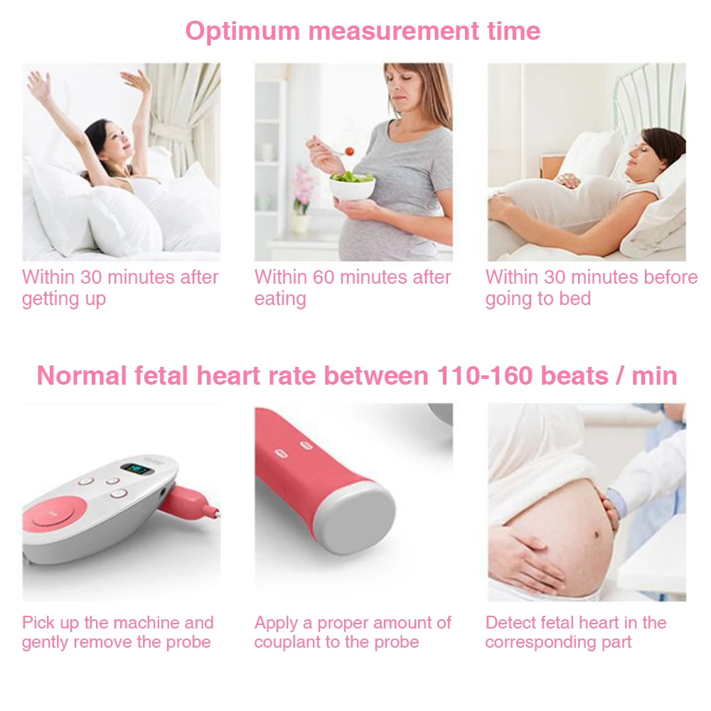 Ультразвук Meauring Baby Heart фетальный допплер портативный беременность медицинская машина Meauring сердце бытовой детектор машина