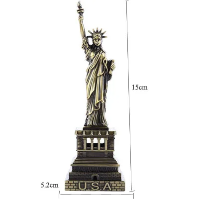 Statue of Liberty Ермакова металлическая архитектурная Статуэтка всемирно известный ориентир сувенир здания статуя домашний офис Настольный Декор Рождественский подарок - Цвет: Statue of Liberty