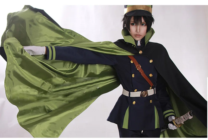 Yuichiro Hyakuya Косплей Аниме сераф из Конца Owari no Seraph черный/зеленый костюм вампира с