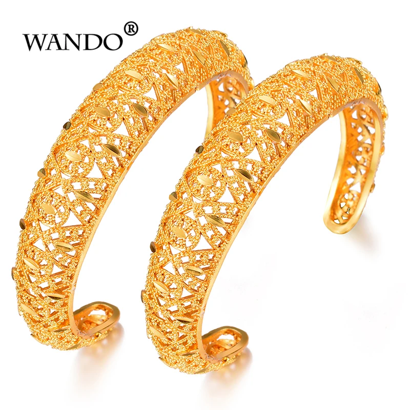 WANDO 2 шт. индийская Африка Эфиопия золотой цвет браслет ювелирное изделие ручная