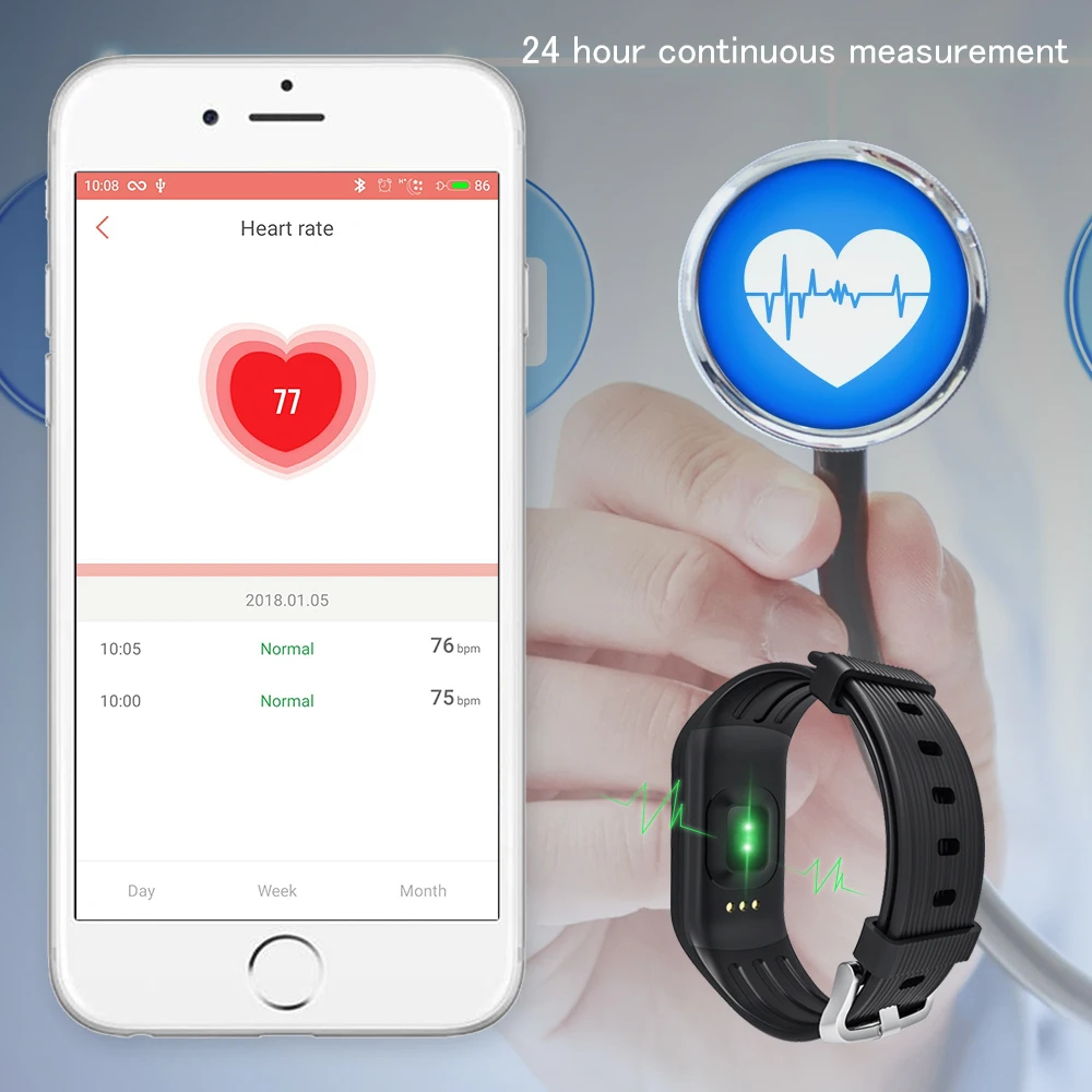 Wearpai K1 смарт браслет монитор сердечного ритма Smart Watch Sport Bluetooth Фитнес трекеры
