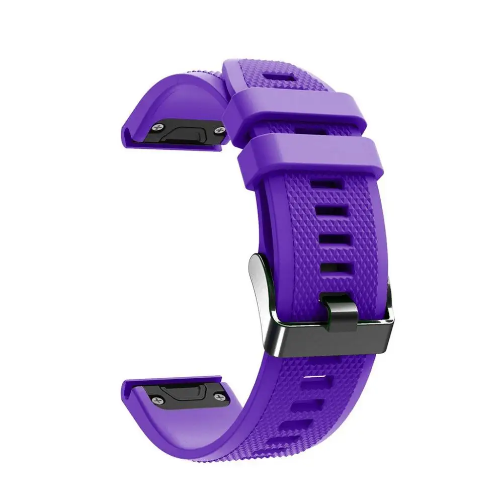 Фиолетовый Роскошные Сменные наручные часы из ТПУ для Garmin Fenix 5X/5X Plus/3/3 HR, ремешок для часов, ремешок для часов, умные часы с пряжкой, браслет на запястье - Цвет: Фиолетовый