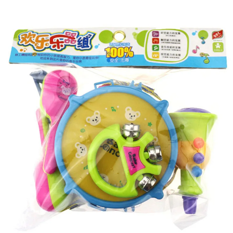 Детские игрушки 5 шт. ручные барабанные погремушки Развивающие детские