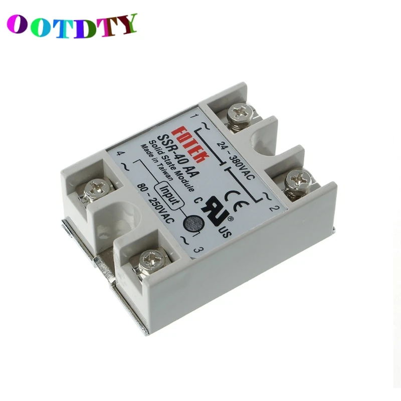 OOTDTY 1 шт. SSR 40 AA AC металлический базовый твердотельный релейный модуль 40AA 40A выход 24