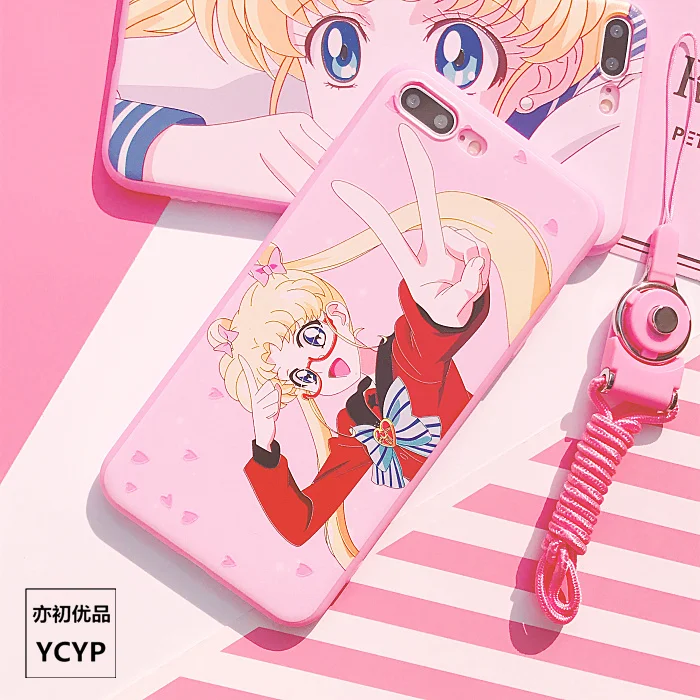 Чехол для iphone XR Cardcaptor Sakura+ пленка для экрана из закаленного стекла для iphone X XS Max 7 8 plus 6 S plus Sailor Moon+ ремешок