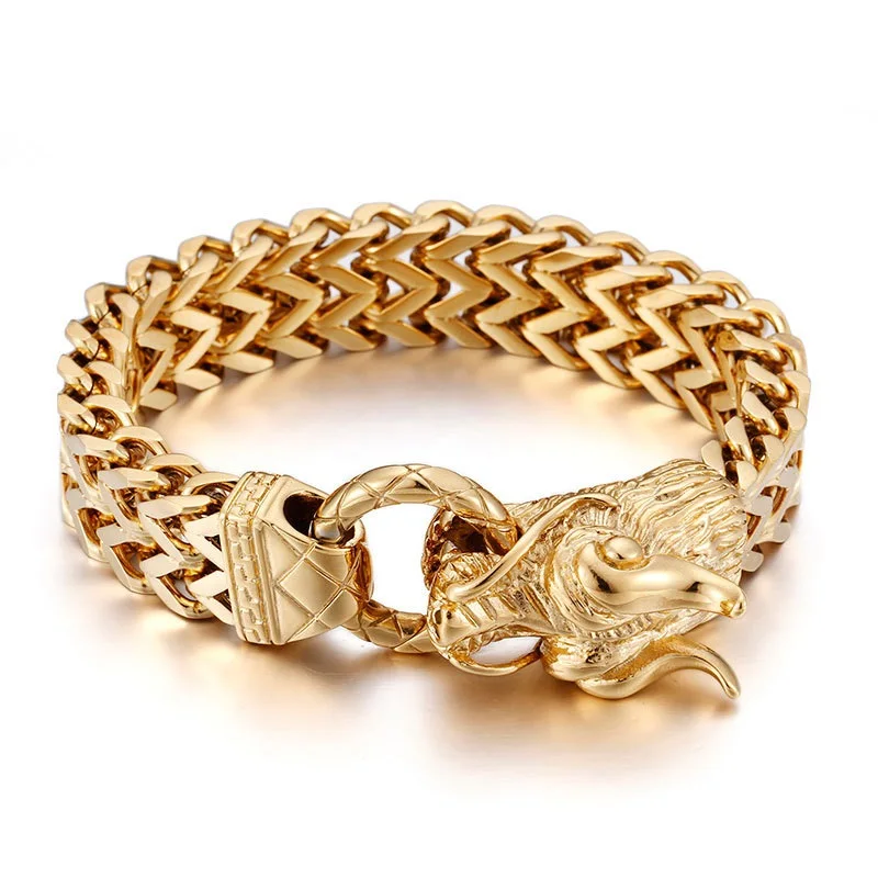 

New Men trend jewelry plating gold Dragon bracelet domineering fashion men leading bracelet