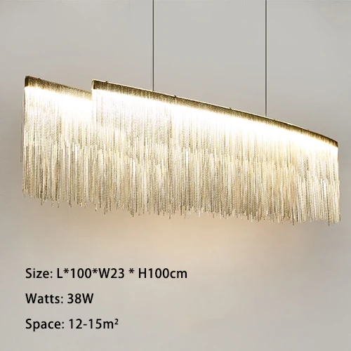L100xW23xH100cm Люстра для гостиной, современный светодиодный светильник для ресторана, вилла, клубный светильник, креативный дизайнерский светильник - Цвет абажура: L100xW23xH100cm