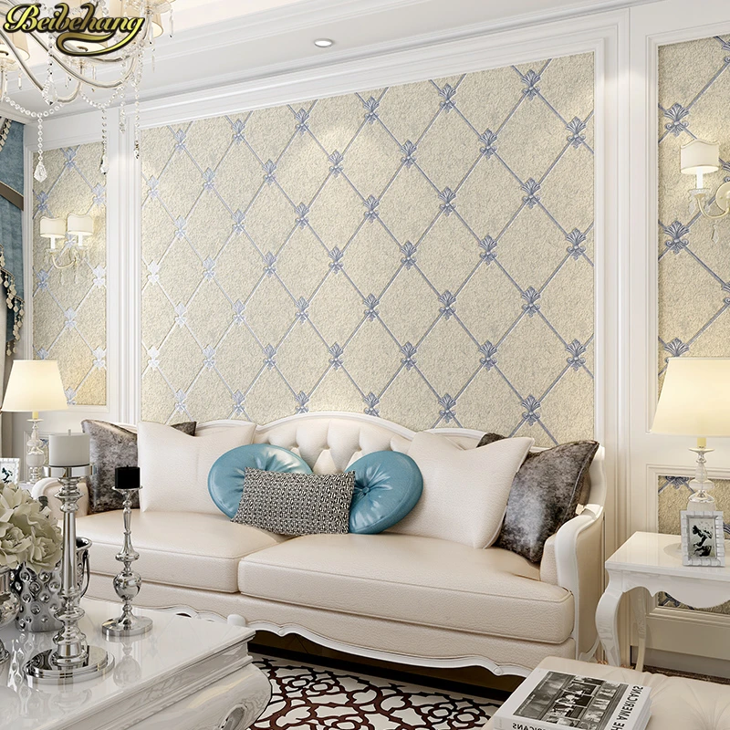 beibehang Jane European shaped lattice papel de parede 3D wallpaper roll for wall living room network paper ROLL home decor |