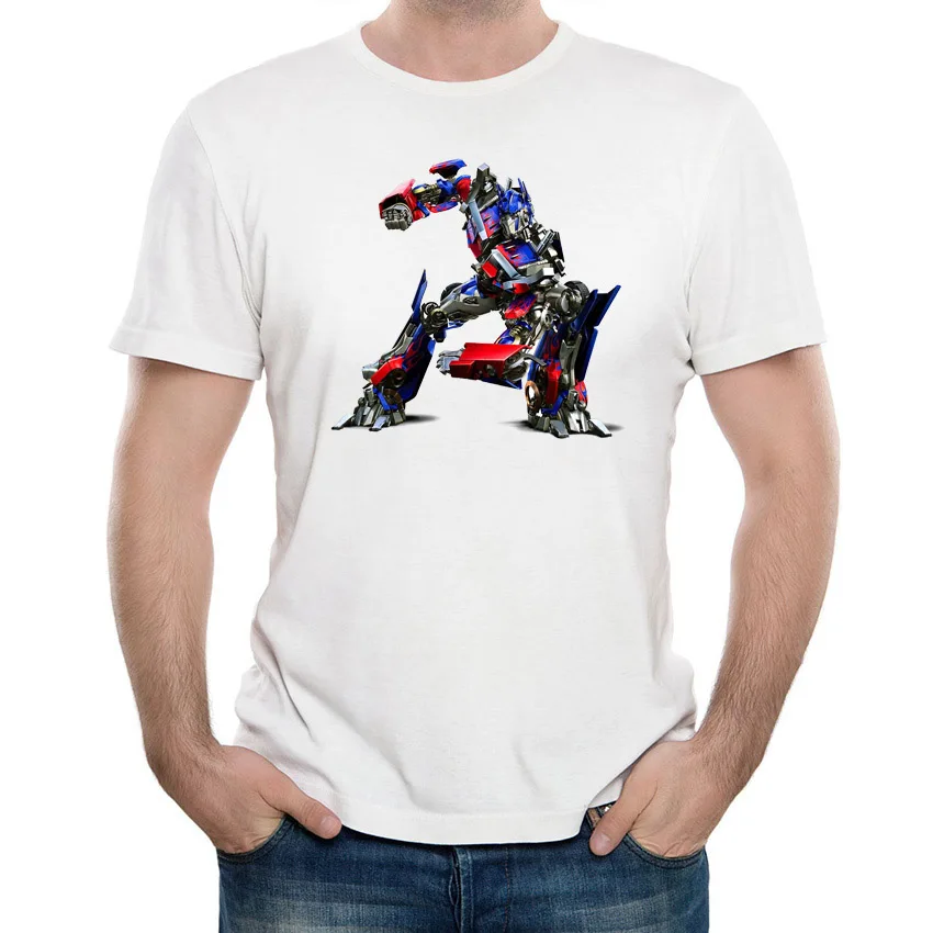 Анимация Optimus Prime новинка дизайн футболка для мужчин короткий рукав милый