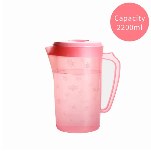 Pink Kettle BPA-Free кувшин для воды большой емкости вместо чайника для воды кувшин для напитков домашний кухонный пластиковый контейнер для холодной воды 2.2л - Цвет: Pink Kettle