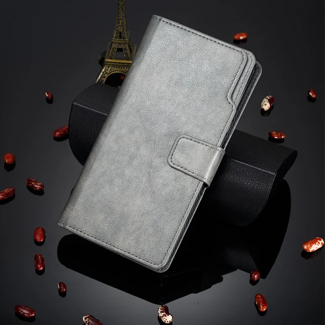 Grey Coque A40 A50 A70 A30 Note 8 9 S105G пары Простой флип чехол для samsung Galaxy S8 S9 S10 плюс M10 M20 S7 края для карт из искусственной кожи Funda - Цвет: Grey