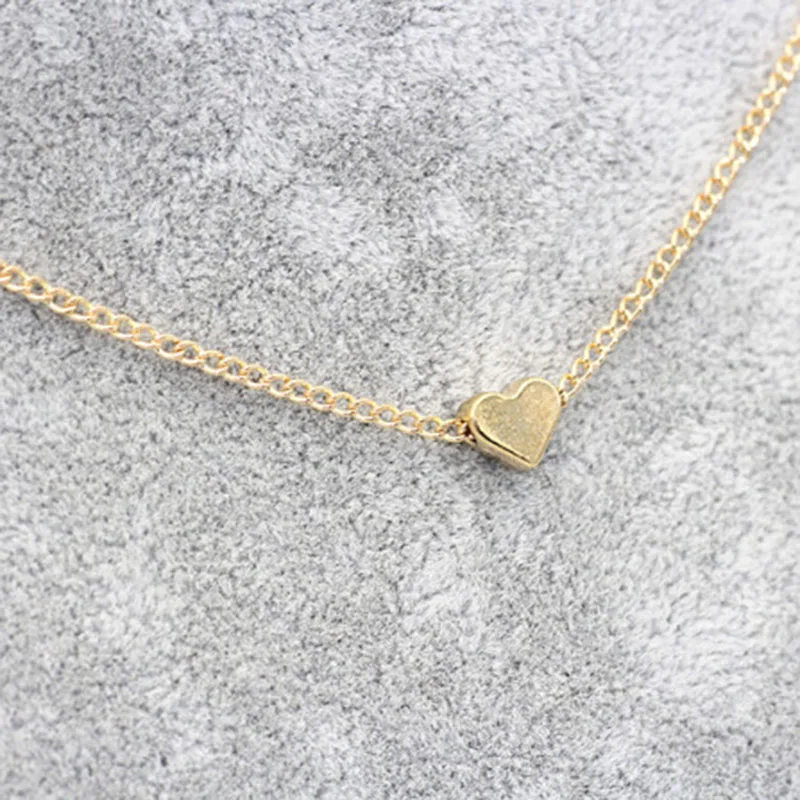 Простой маленький Гладкий Сердце ожерелье серьги набор модные ювелирные изделия