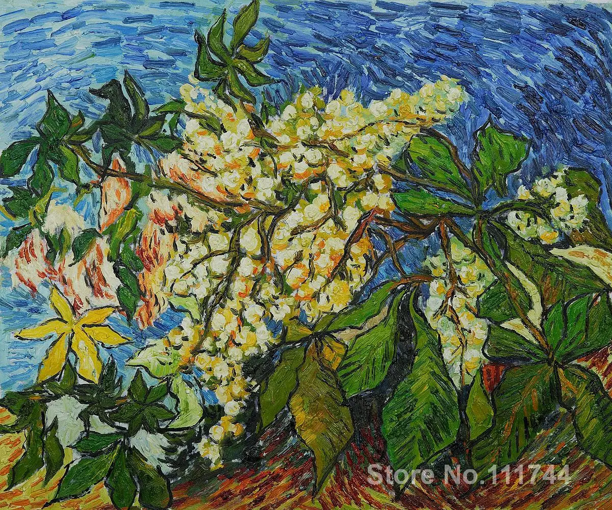 

Buy art canvas online Blossoming Chestnut Branches Vincent Van Gogh reproduction paintings Hand painted High quality