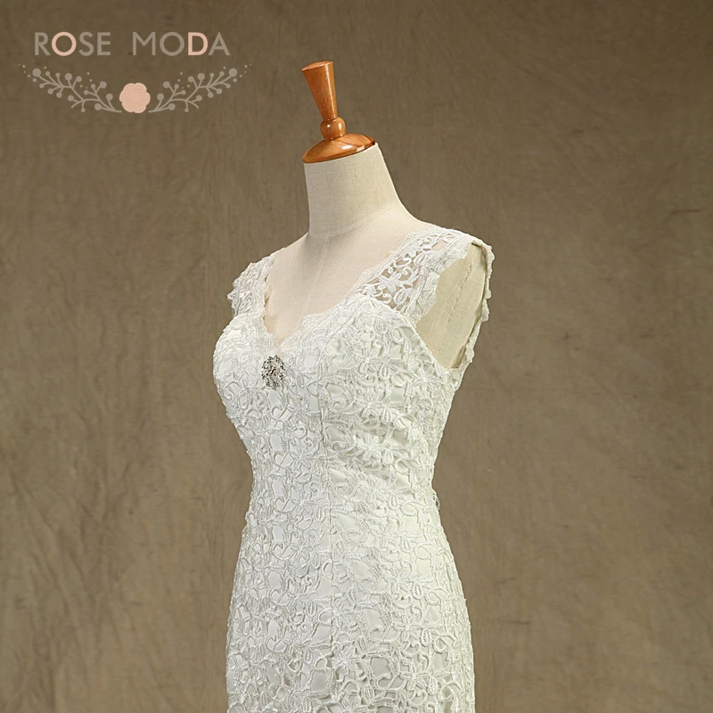 Кружевное свадебное платье с V образным вырезом и кристаллами|real photo|wedding dress
