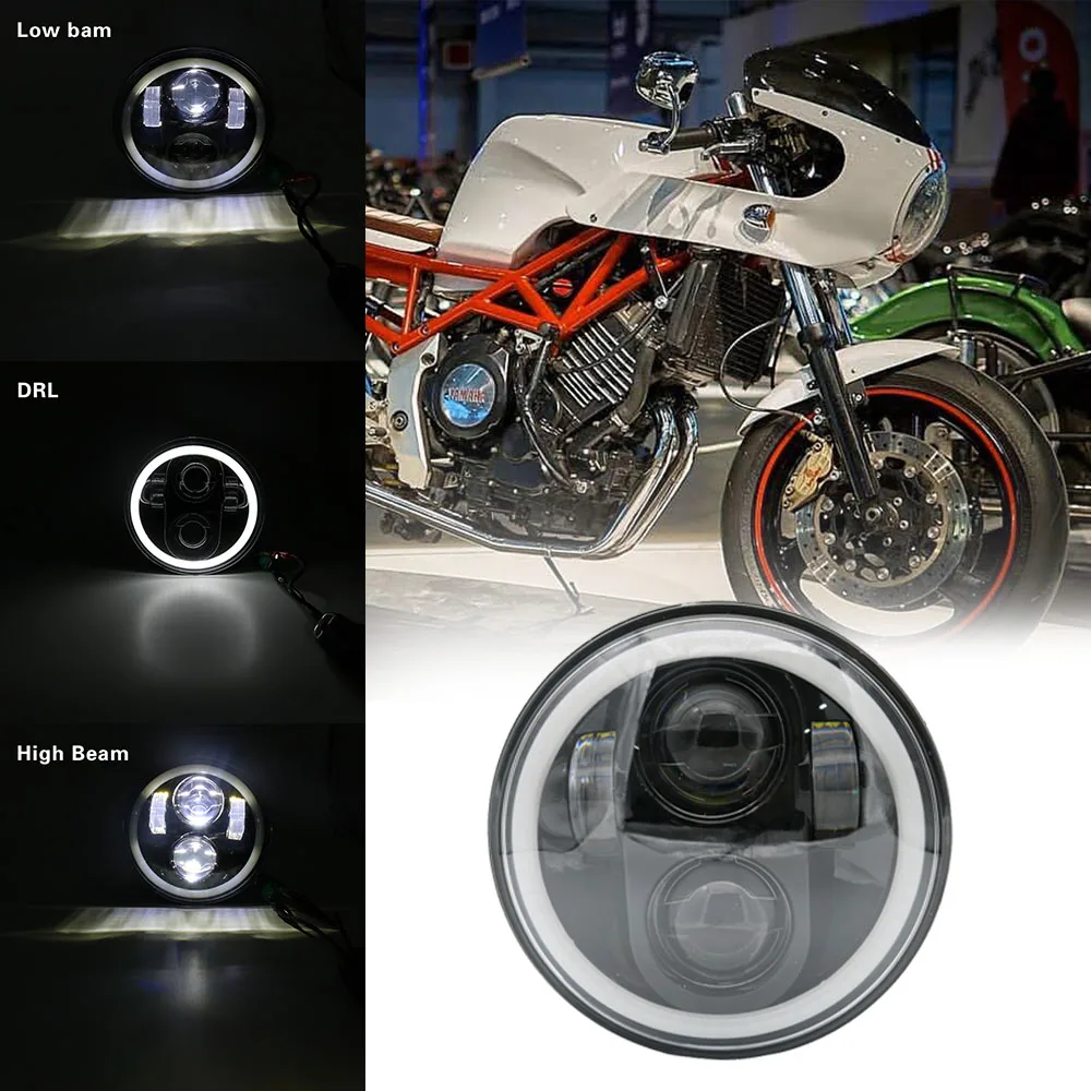 Для Harley 5 3/4 &quotмотоцикл H4 Фары 75 дюймов фары для Davidson мото проектор DRL| |