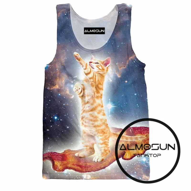 Футболка ALMOSUN мужская с 3D принтом бекона популярный хипстерский Топ без рукавов