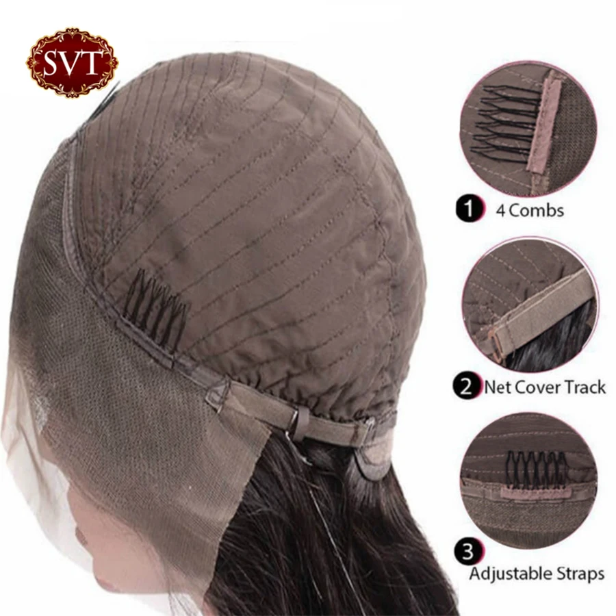 SVT человеческие волнистые волосы Remy Синтетические на кружеве парик 13X4