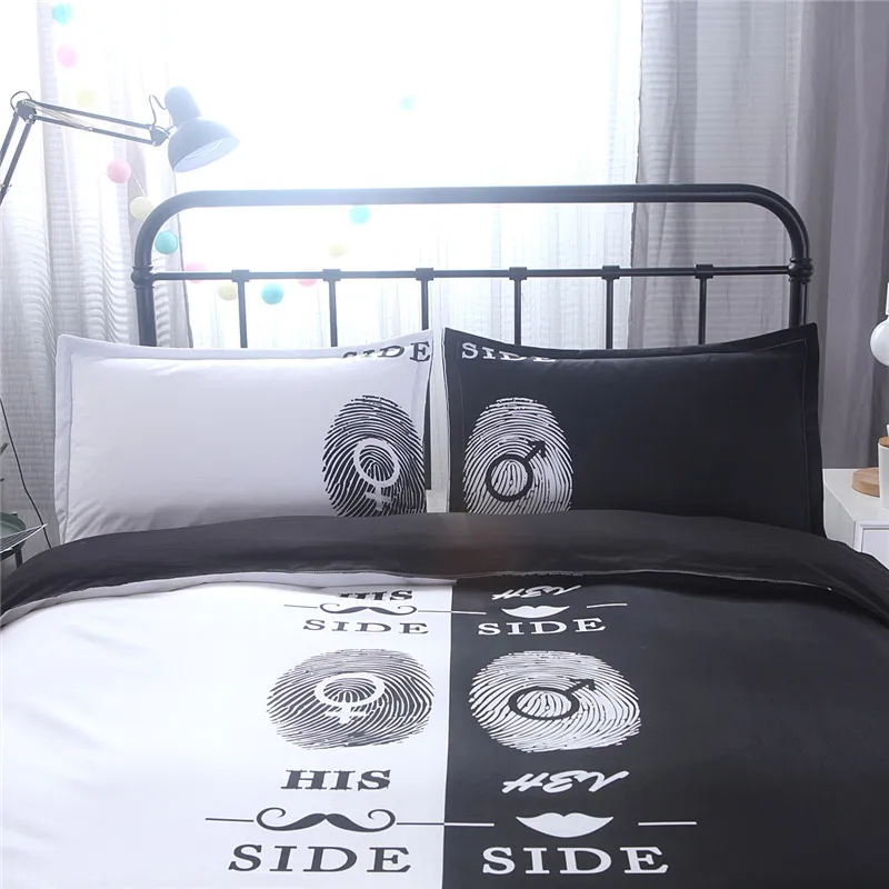Постельное белье King size с рисунком отпечатков пальцев набор пододеяльников для