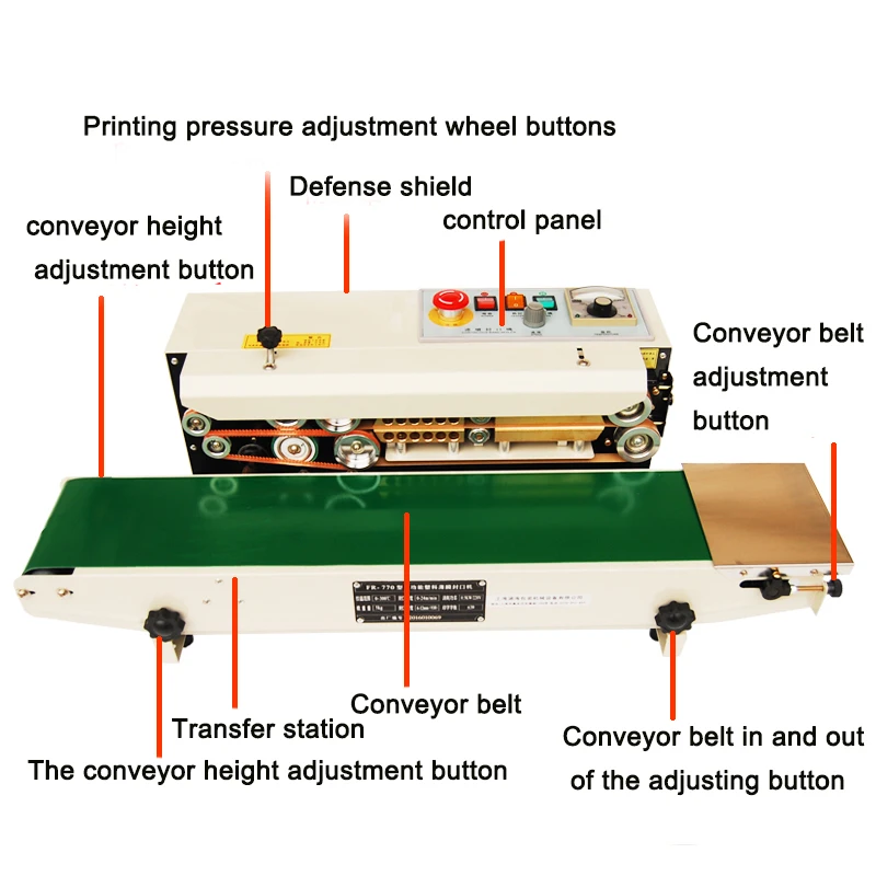 FR-770 Continuous film sealing machine plastic bag package band sealer horizontal heating | Инструменты