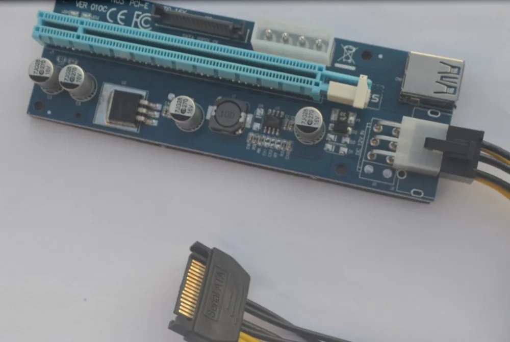 1 компл.. Ver 010c pci-e PCI E Экспресс 1X к 16X Riser Extender Card SATA 15 Булавки 6 4 3 питание |