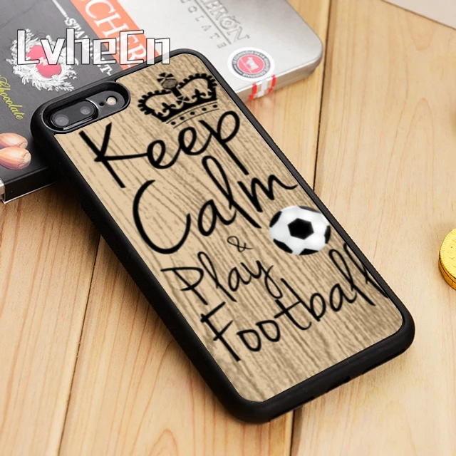 Чехол для телефона с надписью Keep calm играйте в футбол iPhone 13 12 Mini X XR XS Max чехол Apple 11 Pro