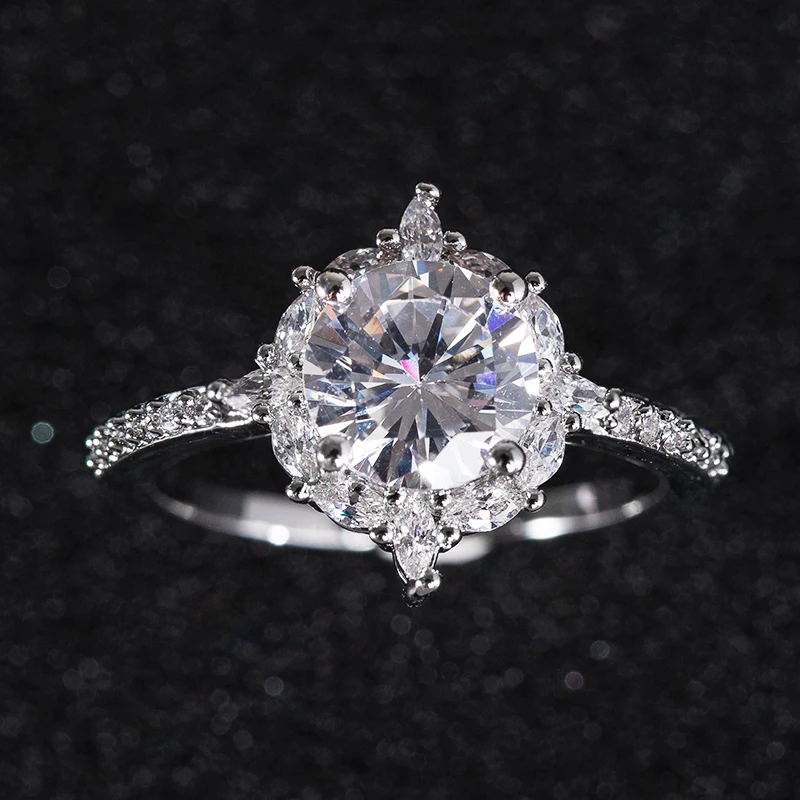 Huitan, высокое качество, красивые свадебные кольца для женщин, Круглый, блестящая огранка, кольцо Forever Love, для девочек, женское предложение, кольцо, ювелирное изделие