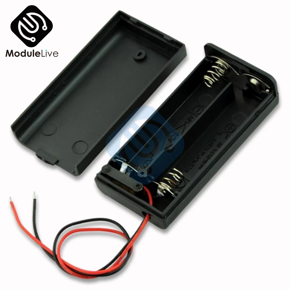 Черный футляр для 2 батарей AA чехол с переключателем новинка 2A | Инструменты