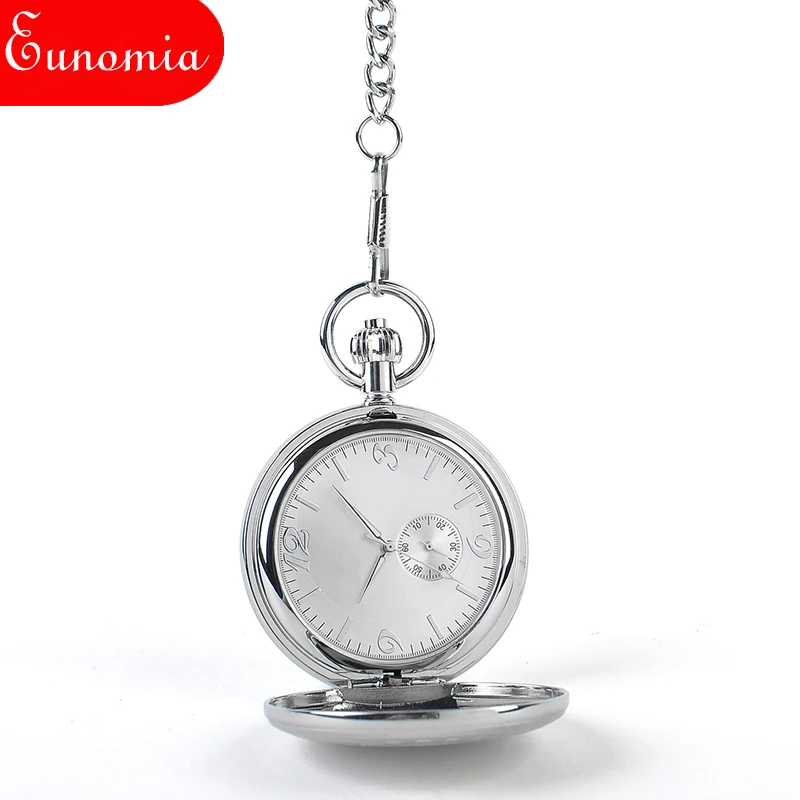 Серебряный Для мужчин механические карманные часы с брелок Цепочки и ожерелья