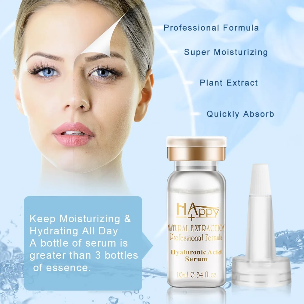 

2PCS QBEKA Hyaluronic Acid Serum Best for Face Vitamin C Facial Essence Benefits Vitamins Benefits Moisture Anti-aging Skin Care