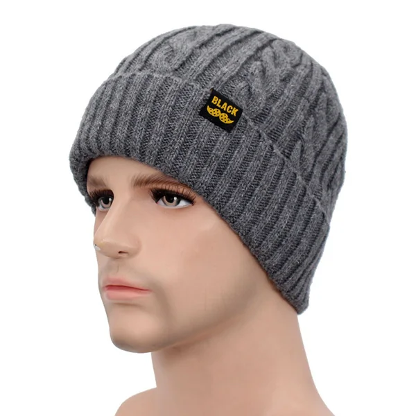gray hat AETRUE зимняя шапка, шарф зимняя шапочки Мужская шапка бини для мужчин и женщин бренд Gorras теплые шапки шерсть Мужская черная трикотажная шапка - Цвет: gray hat
