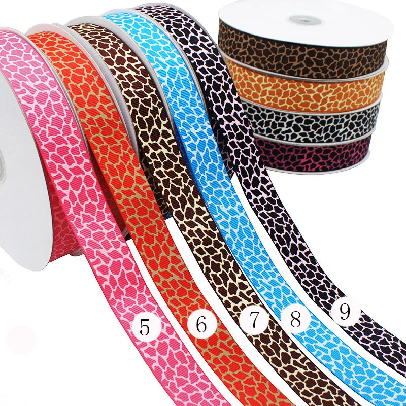 [IuBuFiGo] 5/8 &quot(16 мм) Принт животного жирафа Grosgrain лента для одежды 10Y | Дом и сад