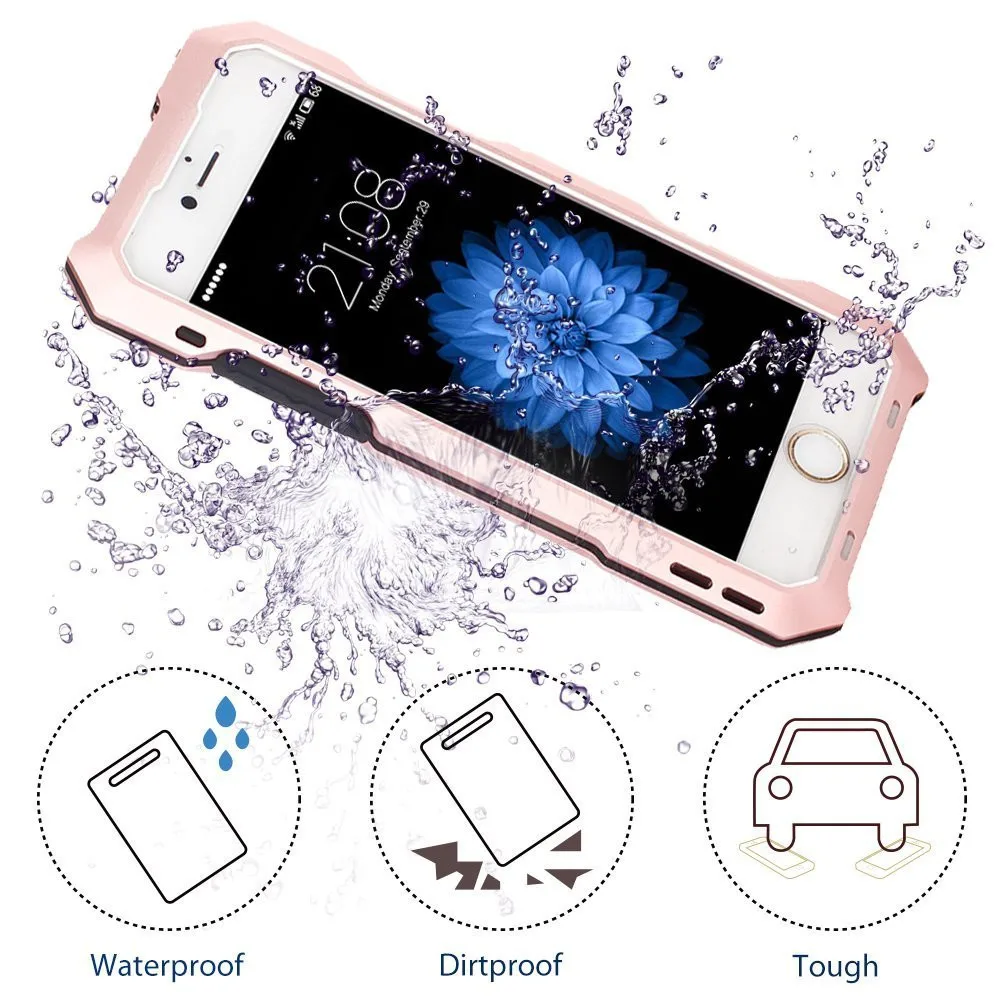 Гибридный бронированный чехол для iPhone 5S 5 Алюминиевый металлический с комплектом