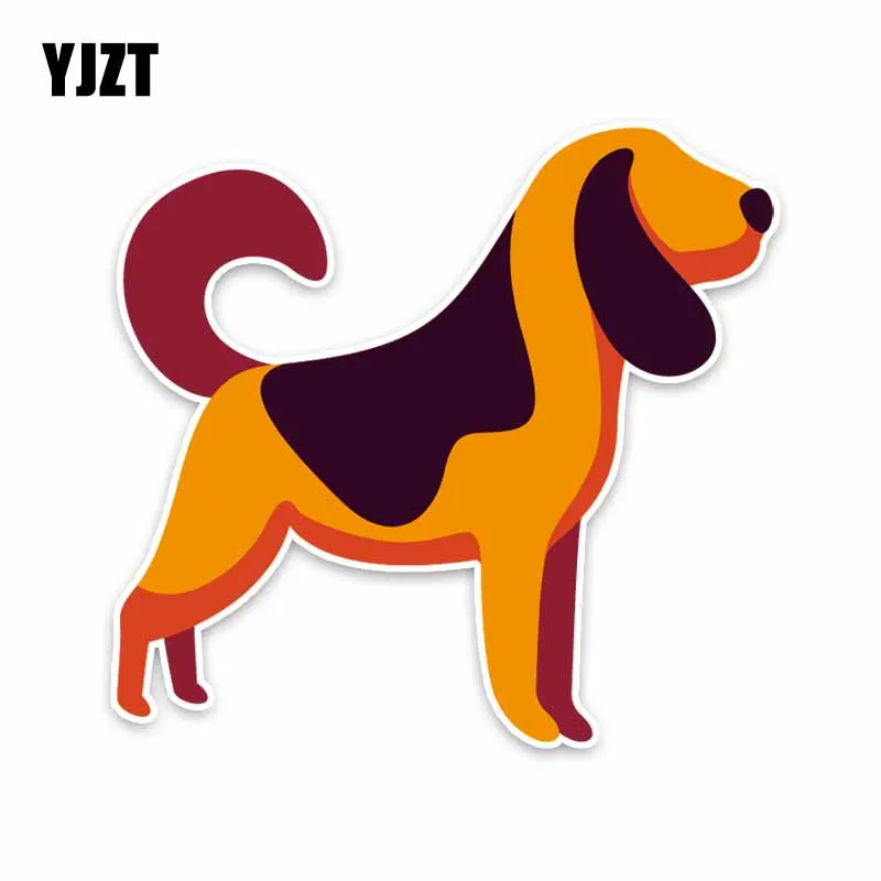 

YJZT 14CM*13CM Colored Cartoon Dog PVC High Quality Animal Car Sticker 5-1901