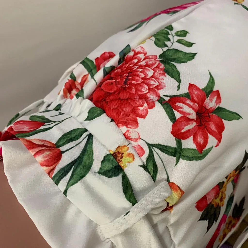 JAYCOSIN, новые летние женские шорты, сексуальные, размера плюс, шифоновые, модные, винтажные, необычные, с цветочным принтом, с поясом, с оборками, для пляжа 905119