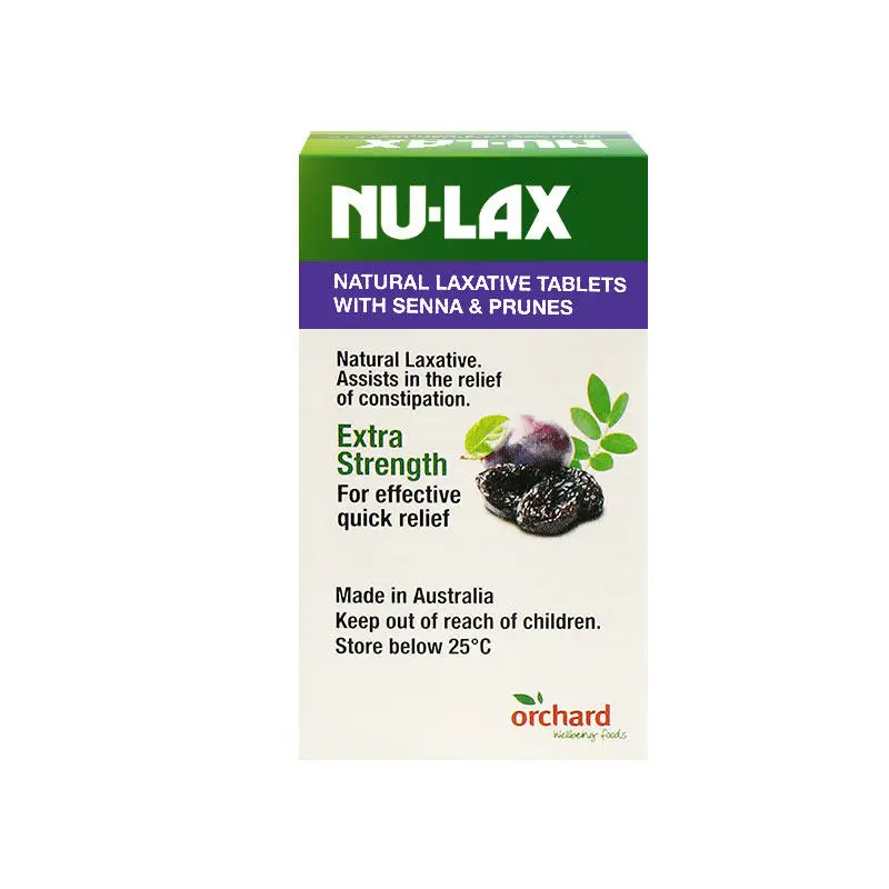 Australia NuLax Laxative Tablet with Senna Prunes for Stimulating Bowel Evacuation Constipation Treatment Overnight Relief Vegan |