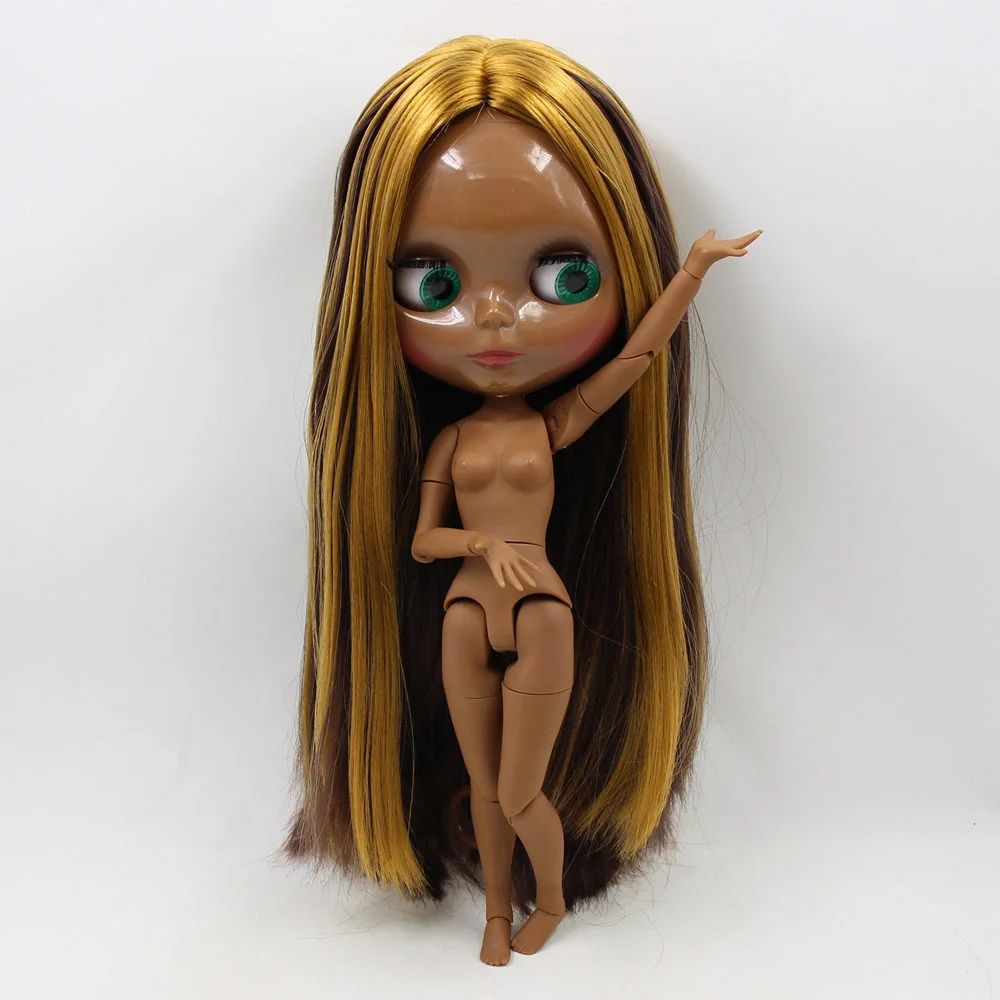 Ледяной DBS Blyth кукольные супер черная кожа шарнирное тело блеск уход за кожей лица