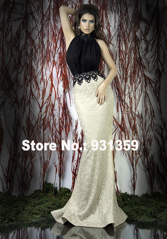 2016 New Style Black And White Custom Made Floor Length Evening Dress Vestido De Festa Design ED10802 Sexy Long | Свадьбы и