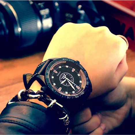 Спорт на открытом воздухе бренд PU мужчины смотреть водонепроницаемый световой