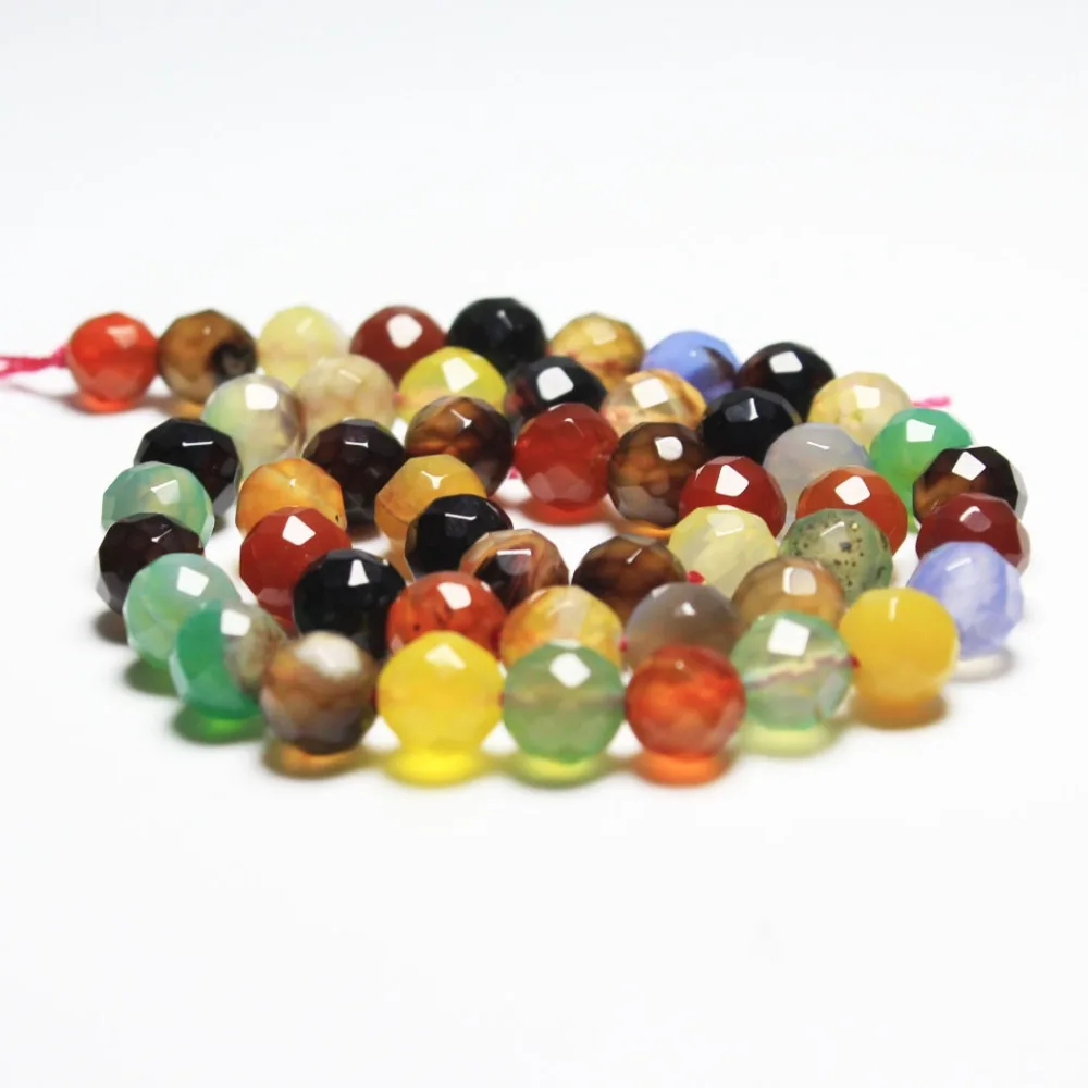 Бусины из натурального агата граненые для изготовления ювелирных изделий