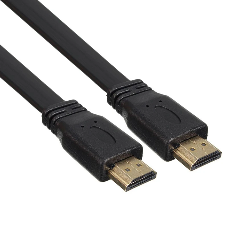 1 шт. Full HD короткие HDMI кабели черный штекер плоский кабель Шнур подходит для аудио-видео HD ТВ PS3 Mayitr